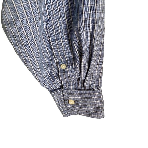 Izod Saltwater Long Sleeve Blue White Cotton Button Down Shirt Men's Large - Picture 6 of 10
